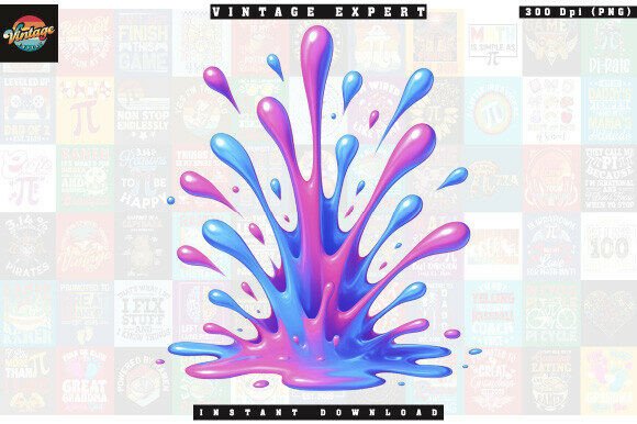Blue and Pink Paint Splash Clipart: A Burst of Creative Energy