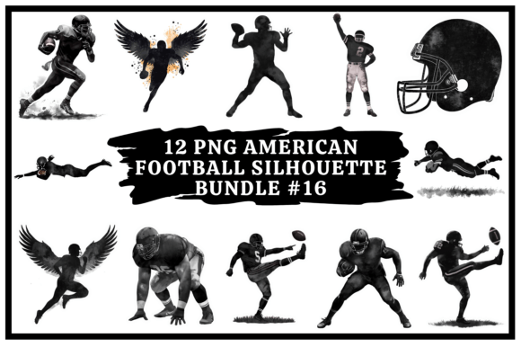 Capture Game Day Energy: The American Football Silhouette Bundle #16