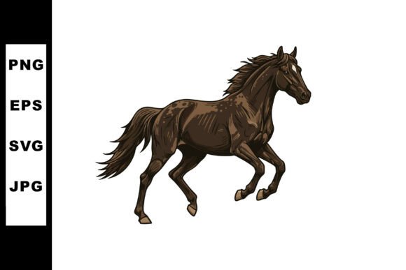 Capture Motion and Strength with a Dynamic Dark Brown Horse Vector