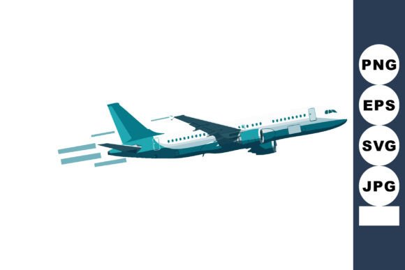 Commercial Airplane Flying in Blue and White: A Designer's Guide