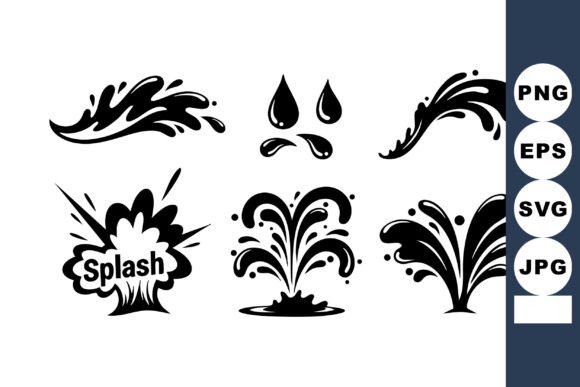 Dive Into Dynamic Design with Water Splash Drops and Splatter Shapes B