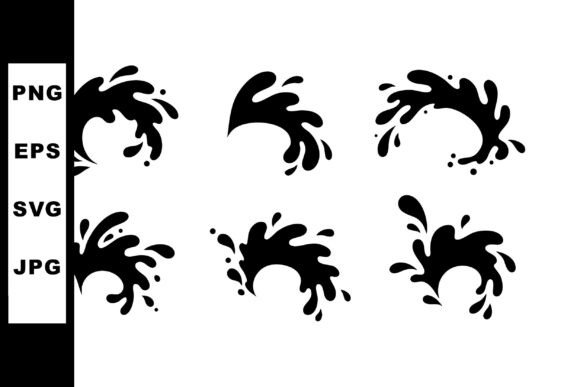 Dynamic Black Water Splash Vectors for Modern Design