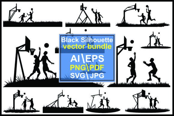 Dynamic Court Art: The Power of Basketball Silhouettes