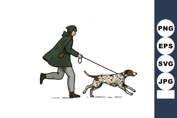 Dynamic Motion: Using Woman Running with Leashed Spotted Dog I in Design