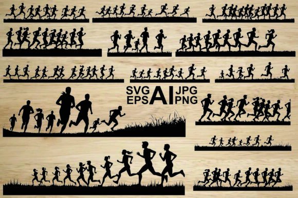 Dynamic Visuals: The Group of People Running Silhouette Race