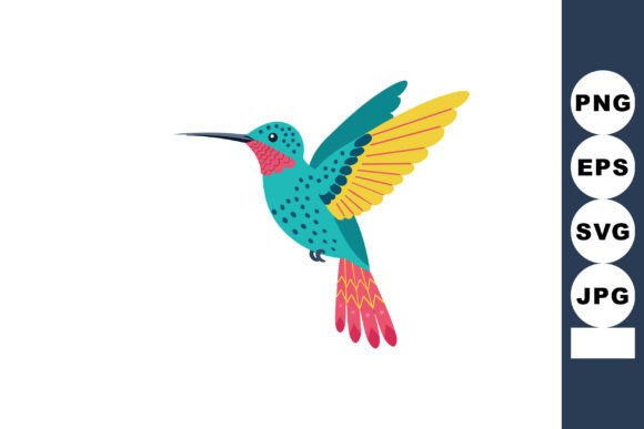 Hummingbird Colorful Flying Bird: A Dynamic Design Asset