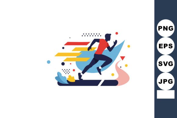 Male Runner Sprinting Fast with Dynamic: Capturing Pure Kinetic Energy