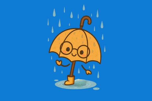 Rainy Day Buddy: Chibi Umbrella in Boots - A Font with Soul