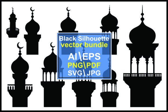 Stark Beauty: Silhouettes Mosque Domes Minarets Moons