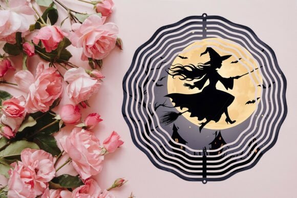 Witch's Flight at Midnight Wind Spinner: A Dynamic Design Asset